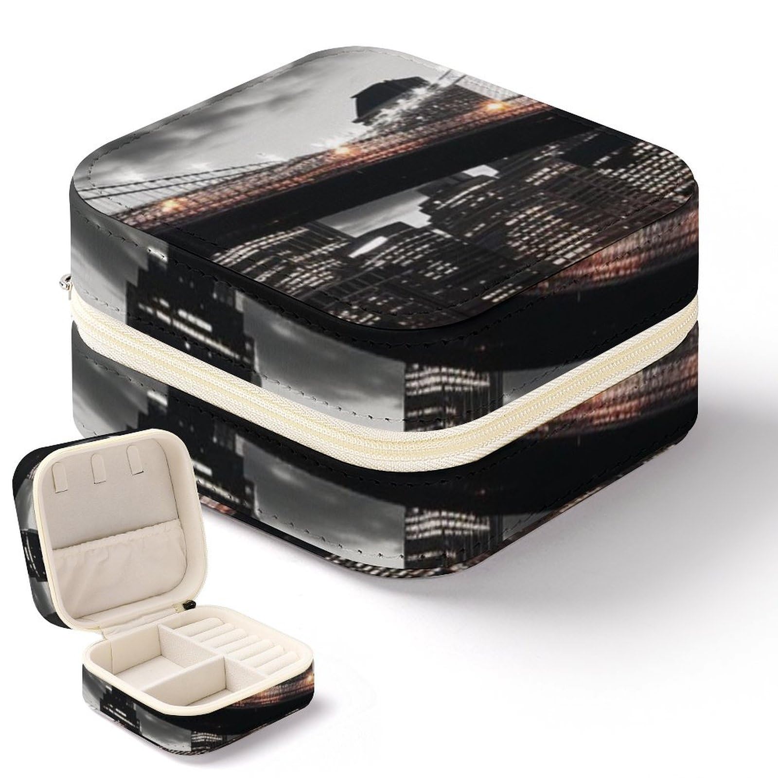 Boîte à bijoux portable Brooklyn Bridge pour vos voyages : l'écrin compact pour vos bagues