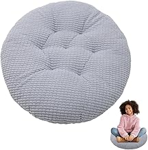 DASIAUTOEM Sitzkissen Rund, Stuhlkissen 40 x 40 cm, Rund Bodenkissen, Sitzkissen Stuhl Sitzpolster Abnehmbares bodenkissen für Stühle Hocker Wohnzimmer Garten Büro (Grau)