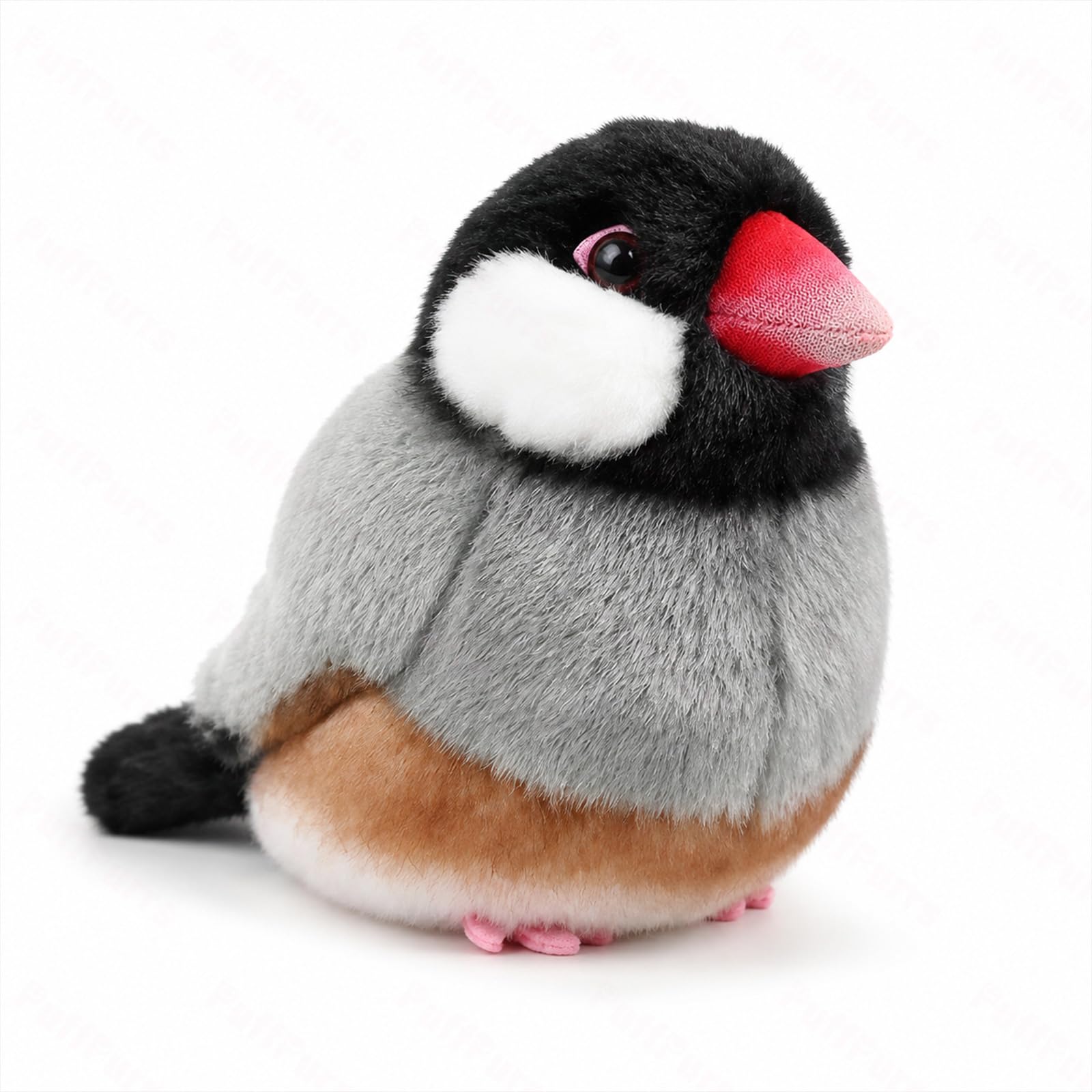 PuffPurrs Realistic Java Sparrow Plush Toy, Lifelike Soft Bird Keychain Bag Charm, 15 cm / 5.9 in — image 1