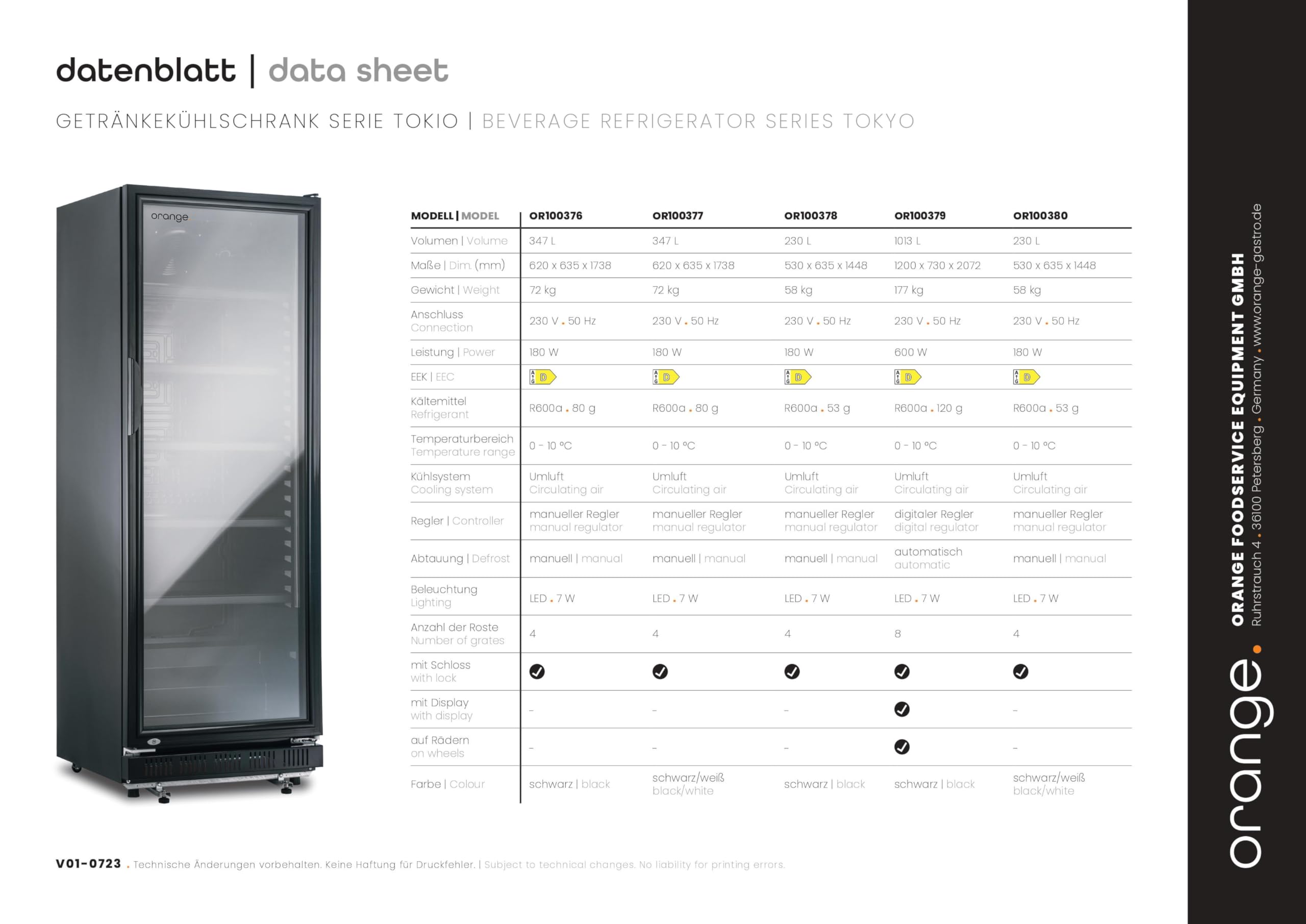 Profi-Getränkekühlschrank Black Edition 230L Umluftkühlung Glastür Vertikale LED 53cm Breite Gewerbekühlschrank Abschließbar