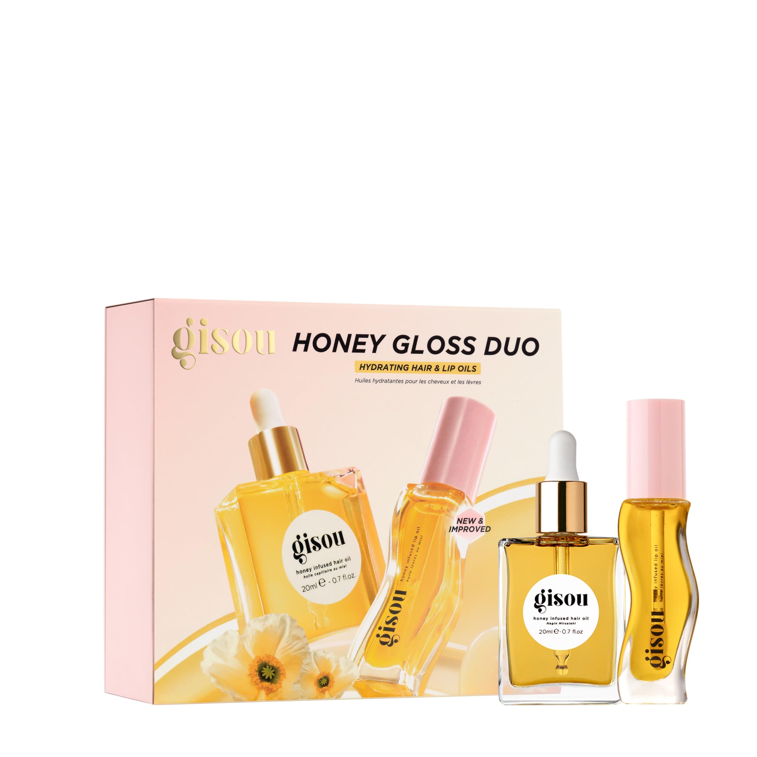Amazon.com : Gisou Honey Gloss Duo – Honey Infused Hair Oil & Lip
