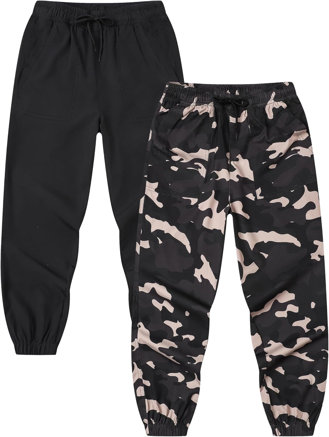 Kids Cargo Pants Boys Girls Hiking Joggers Quick Dry Lightweight Camouflage Outdoor School Pants 6-15Y