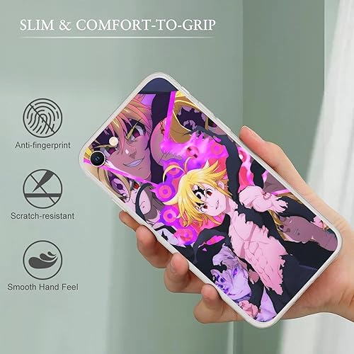 Miniatura 4 de LVTFCO Para Samsung Galaxy A52 5G, Anime Los Siete Meliodas Pecados Mortales #06 Transparente Protector Suave Silicona A Prueba De Golpes Suave TPU