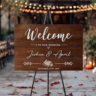Rustic Wedding Welcome Sign: Wood Barn Decor, Personalized