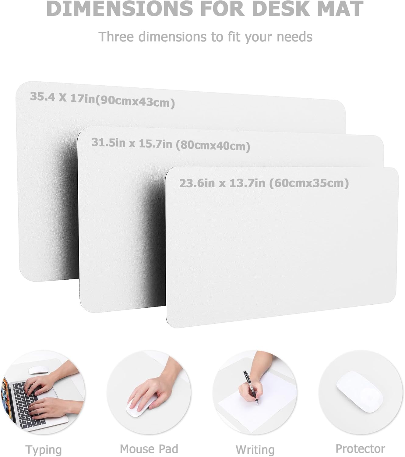 MOLMO Non-Slip Desk Mat, Waterproof Desk Pad Table Protector, Easy Clean Laptop Mat Large Mouse Pad Leather Writing Mat with Suede for Office/Home/Decor (White, 60 x 35 cm) 4 71K7fjYch5L. AC SL1500