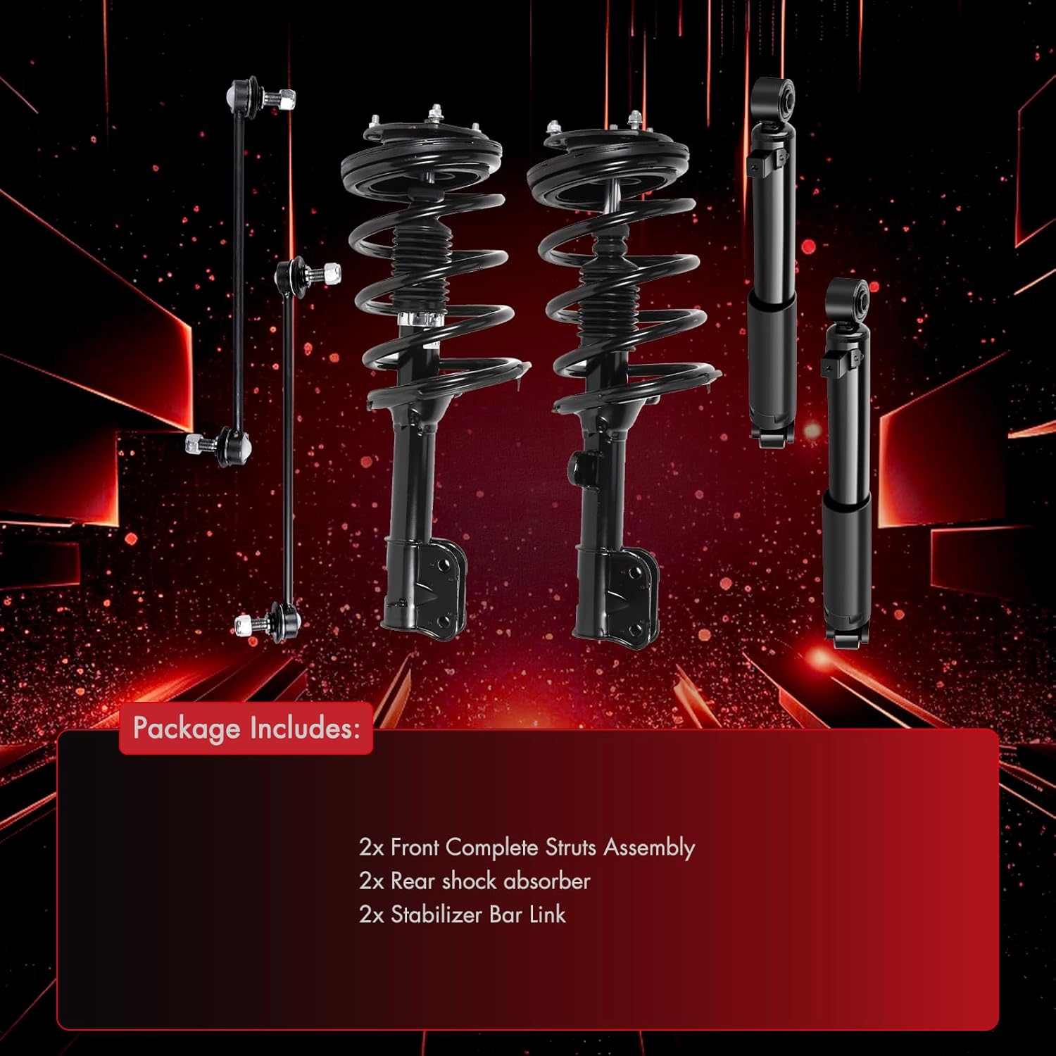 cciyu Shock Struts Suspension Kit for Hyundai Santa Fe 2007 2008 2009 Front Suspension Kit Complete Full Set includes Rear shock absorber Stabilizer Bar Link Replacement for OE 272299 K750205-6PCS