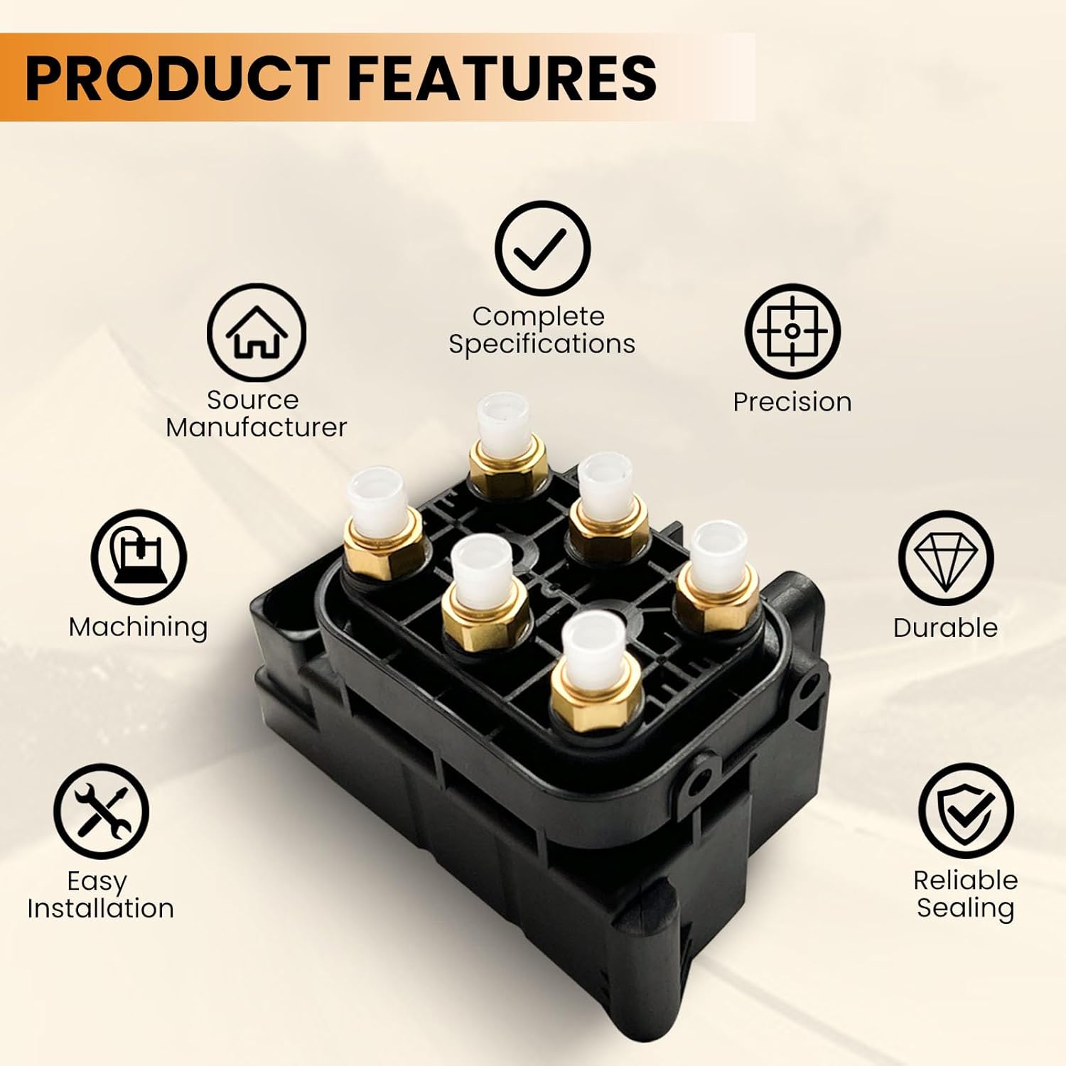 MILLISEC Air Suspension Valve Block Compatible with 2002-2018 VW Touareg, Porsche Cayenne,Tesla Model S, Control Valves OE Replace# 4L0698007, 4L0698007A,4L0698007B