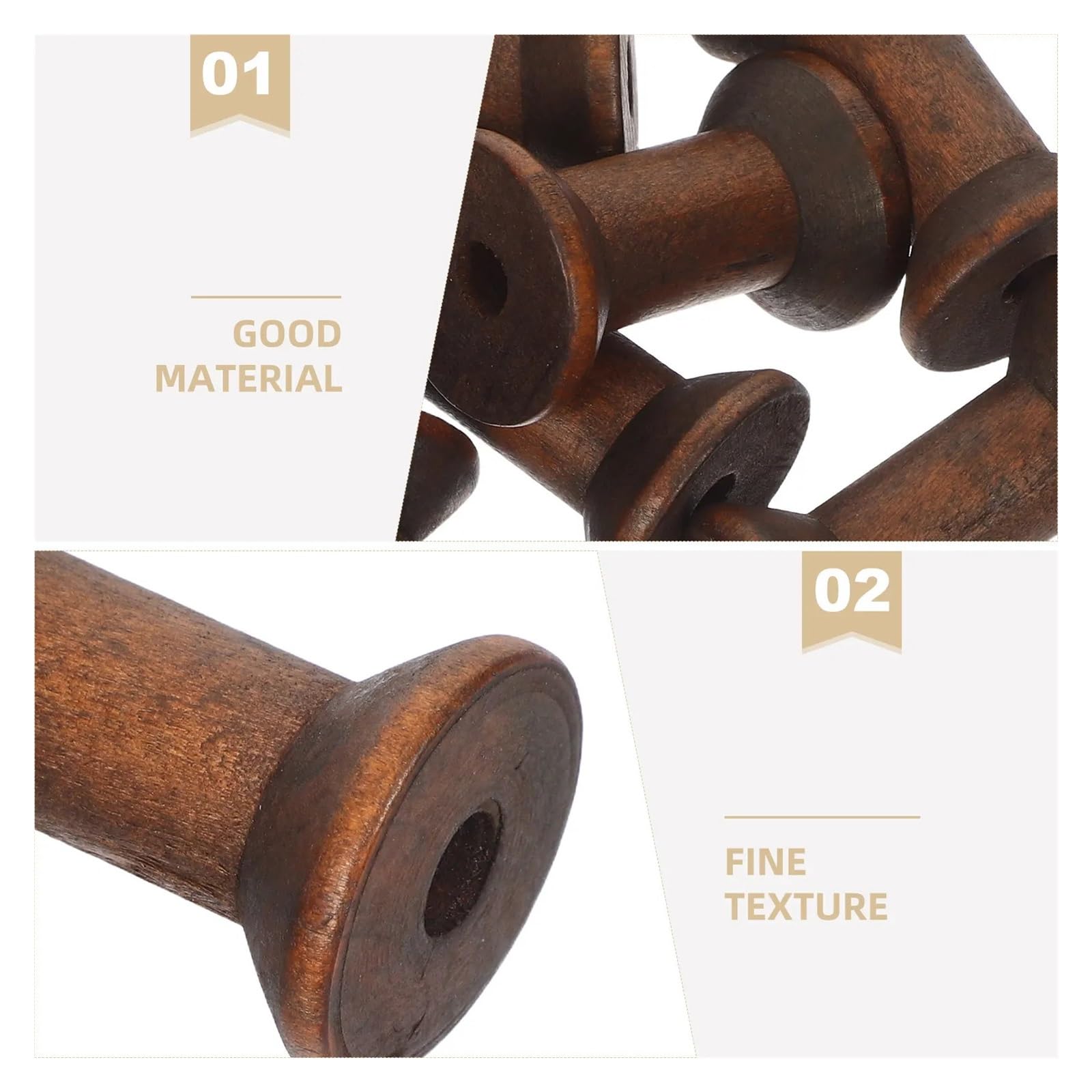10 Stück Vintage Holzfadenspulen Naturholz Bandspulen DIY Basteln Nähen Stickwerkzeuge Holzspulen for
