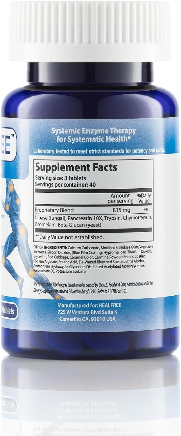Systemic Enzyme Supplement • Advanced 5-in-1 Formula with Bromelain & Pancreatin • Supports Joint, Muscle & Immune Health • 120 Capsules