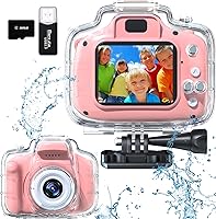 Vista 1 de Cámara digital impermeable para niños, cámara digital impermeable para niños, pantalla IPS de 2 pulgadas, 1080P HD, cámara de acción de video