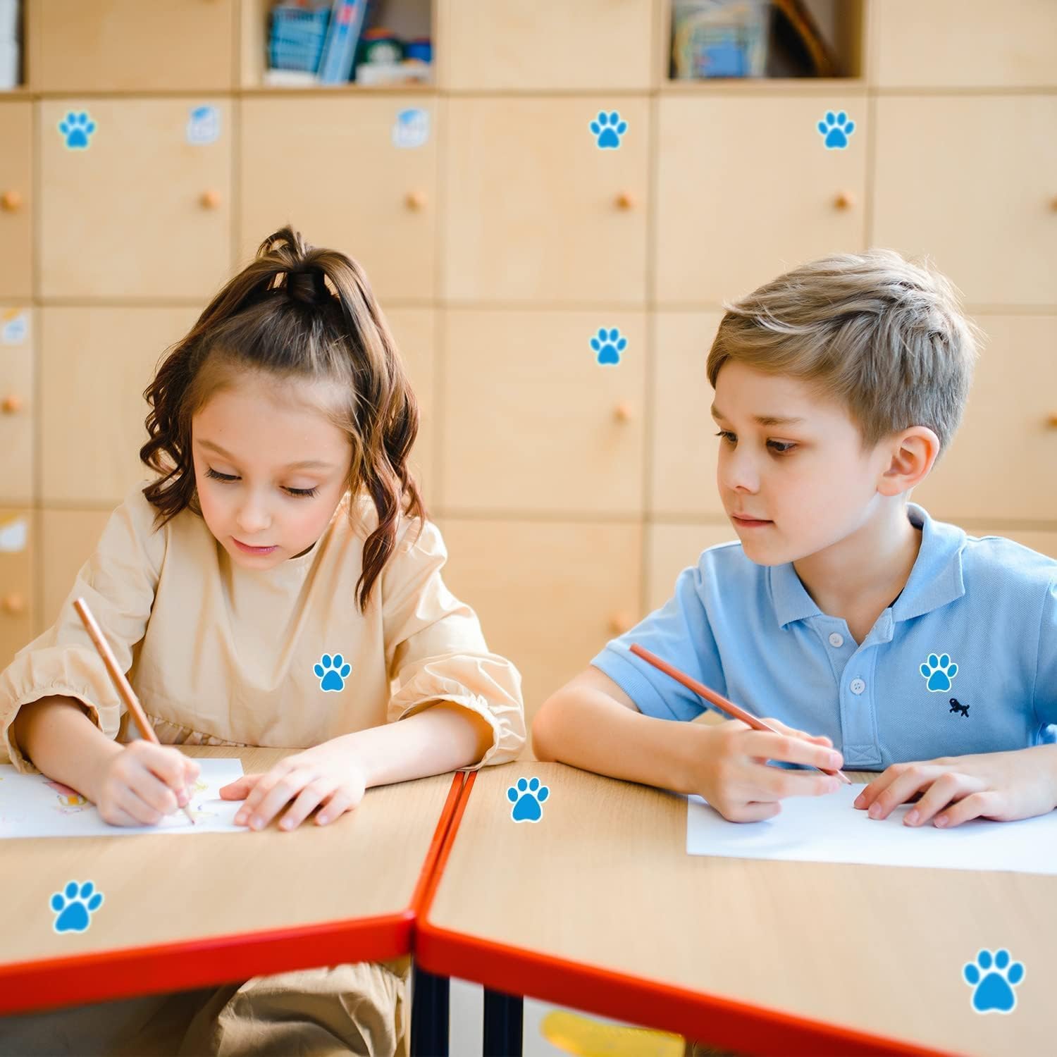 1000pcs Paw Print Stickers,Blue Paw Stickers - Glittery Decals for Books, Envelope, DIY Crafts, Baby Nursery & Living Room (2 Rolls) - Image 6