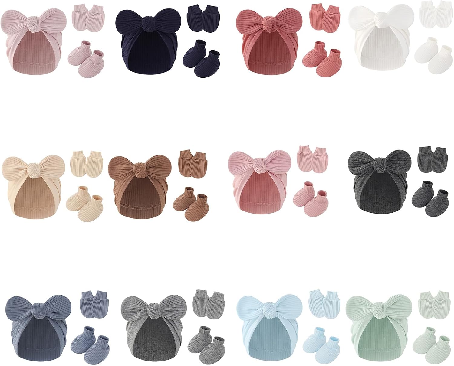 Soft Gloves Footwear Nursery Hat for Boy Girl Mittens Hats Mittens Socks Set Cotton Gloves Toddler Mitts Breathable
