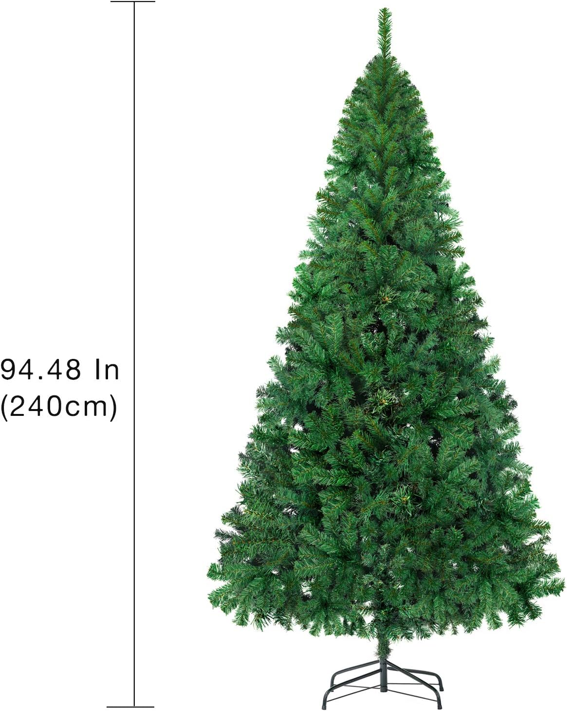 LUTER 7.5 Ft Artificial Christmas Tree Spruce Hinged Xmas Tree Christmas Decorations for Indoor Easy Assembly 1450 Branch Tips with Metal Stand(Green)