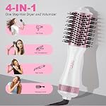 Pinceau de sèche-cheveux à double tension automatique,110V-120V/220V-240V,Voyages HairDryer Brosse,Petite brosse à air chaud,Bouche à sèche-cheveux,Petit pinceau à sèche cheveux,4 en 1 Séchoir à cheveux et Volumiseur Styler