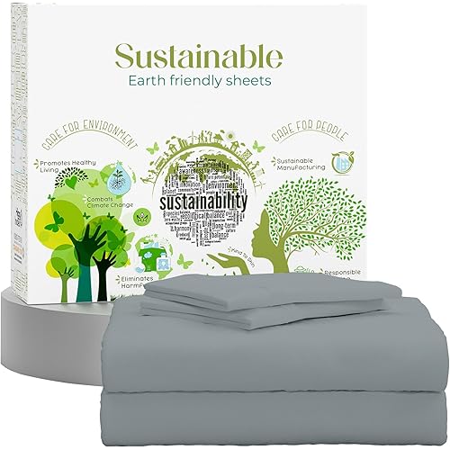 Full Charcoal Gray Bed Sheet Set, 400 Thread Count 100% Cotton Bed Sheets with Deep Pockets, Percale Sheets Set, Cool & Crisp, Hotel Luxury Sheets for Full Size Bed