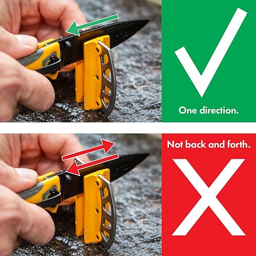 Miniatura 9 de Smith - Afilador de cuchillos ajustable de 2 pasos, color amarillo