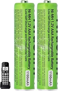 2 Pack NI-MH AAA Rechargeable Battery for Panasonic, 1.2V 1100mah AAA Rechargeable Batteries for Panasonic Cordless Phones Handset, Remote Controls, Electronics