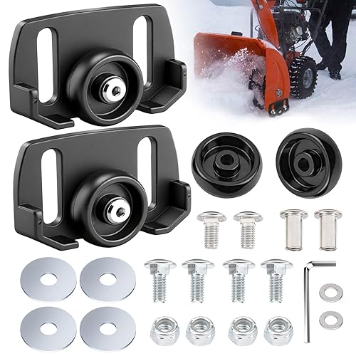 Universal Roller Skid Snow Thrower Shoes | 490-241-0038 Snow Blower Skid Shoes W/Hardware, for Craftsman, MTD, Cub Cadet, Fits Most 2-Stage and 3-Stage Snow Thrower Snowblowers