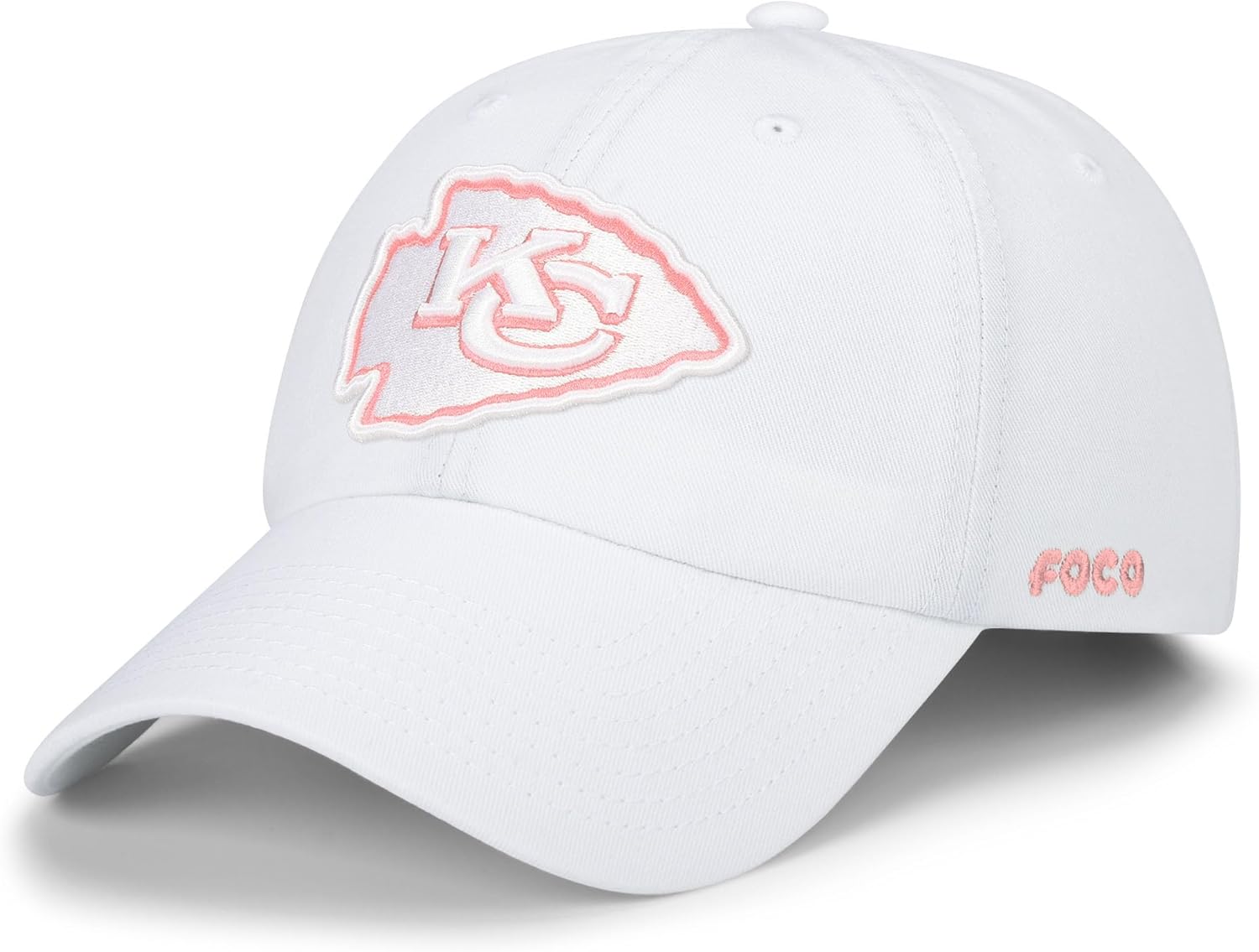 FOCO NFL Mens NFL Pastel White Primary Team Logo Casual Cap