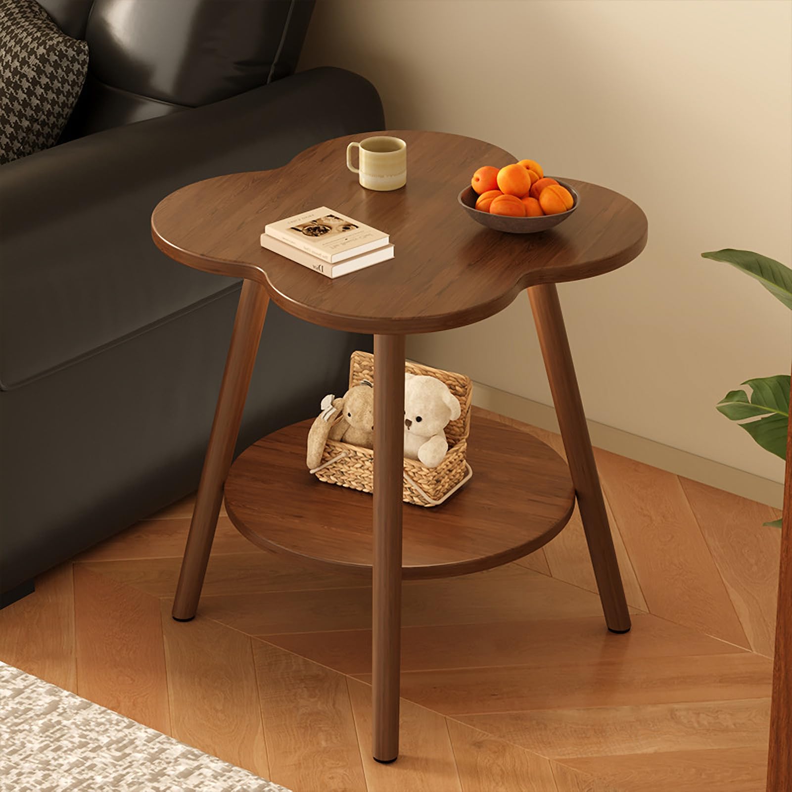 Table d'appoint moderne à 2 niveaux 40x40x60 cm pour salon et chambre