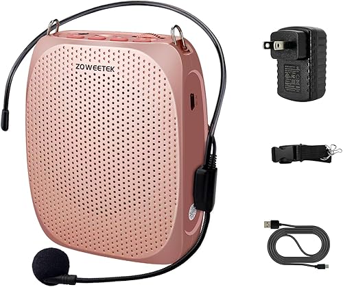 Miniatura 10 de ZOWEETEK Mini amplificador de voz recargable portátil con micrófono con cable y cintura soporta audio en formato MP3 para profesores cantos