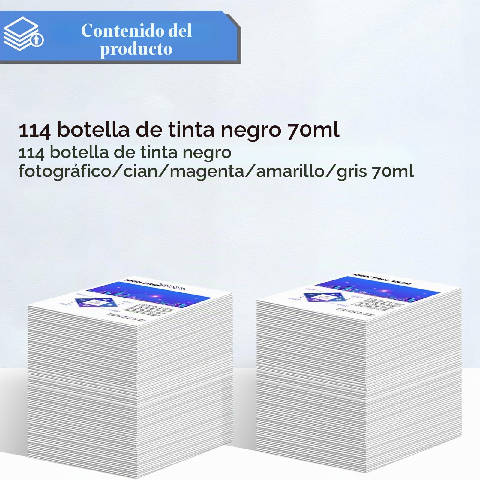 114 Tinta Compatible con Epson 114 Cartucho de Tinta Multipack para ET-8500 ET-8550 Impresora(12-Pack,2 Negro/2 Foto Negro/2 Cian/2 Magenta/2 Amarillo/2 Gris)