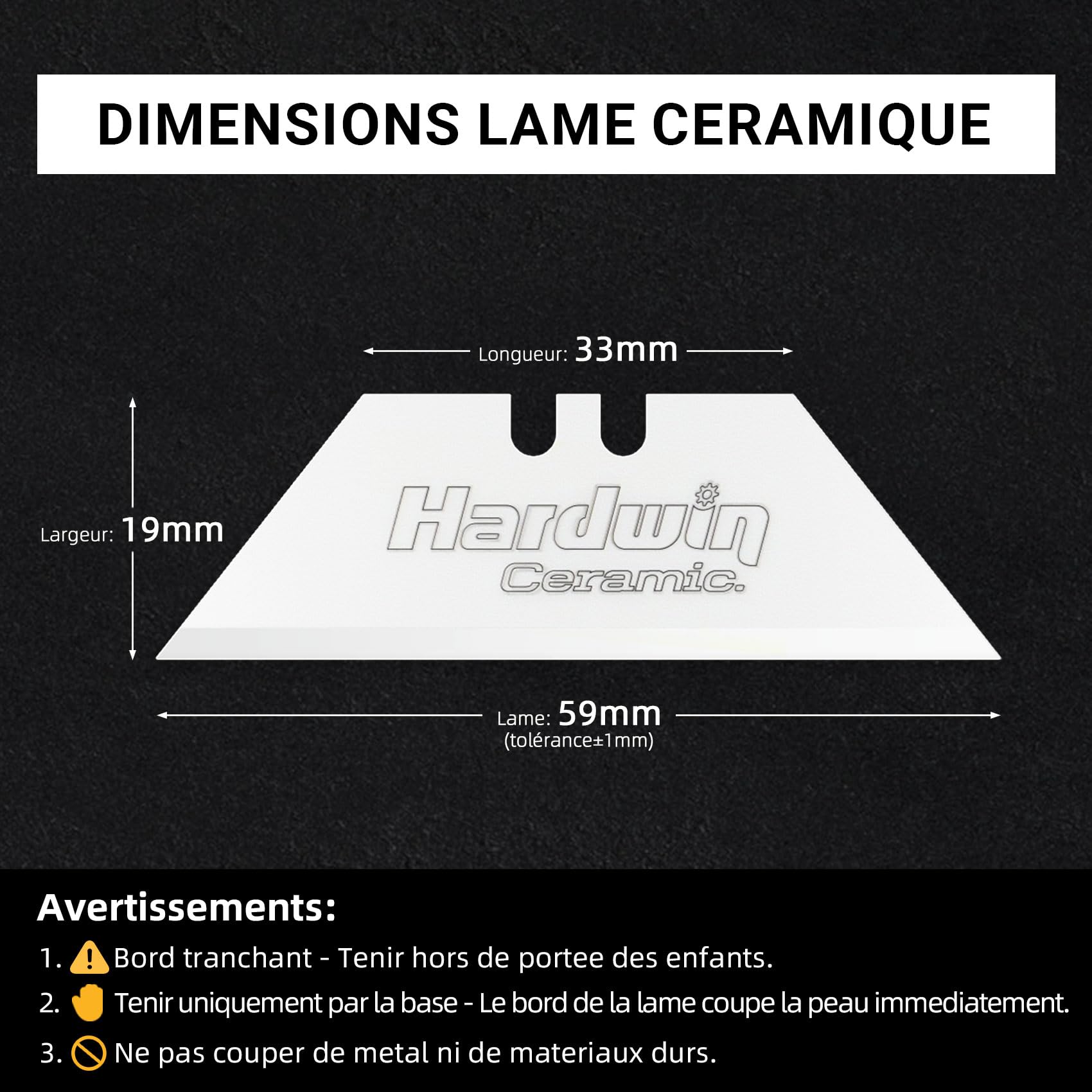 Lot de 20 lames de couteau utilitaires en céramique de zircone de qualité supérieure avec support en métal, antirouille pour travaux manuels et découpe de boîte de précision