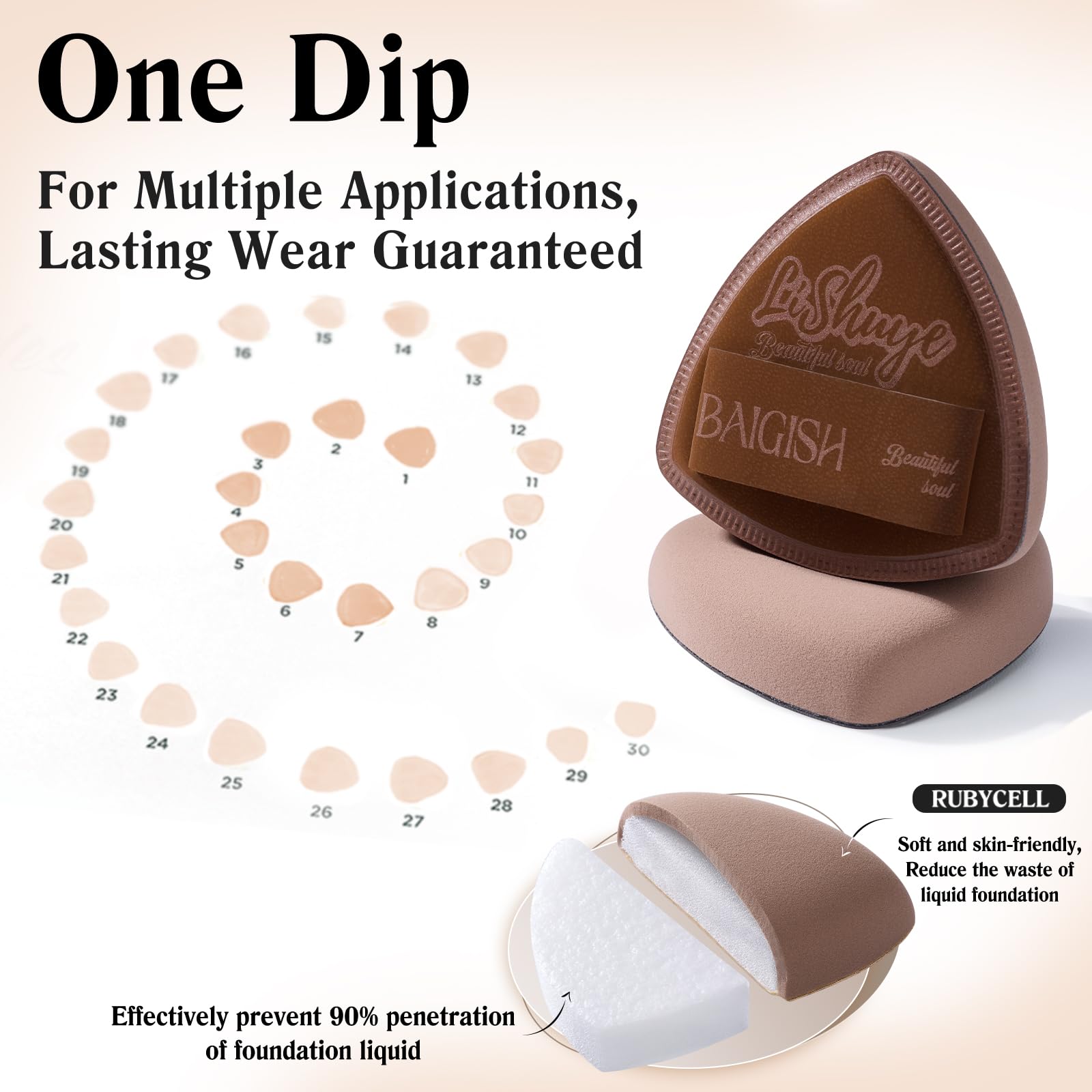 2 esponjas de maquillaje triangulares suaves para base, juego de esponjas de maquillaje húmedas y secas, herramientas de maquillaje, color negro