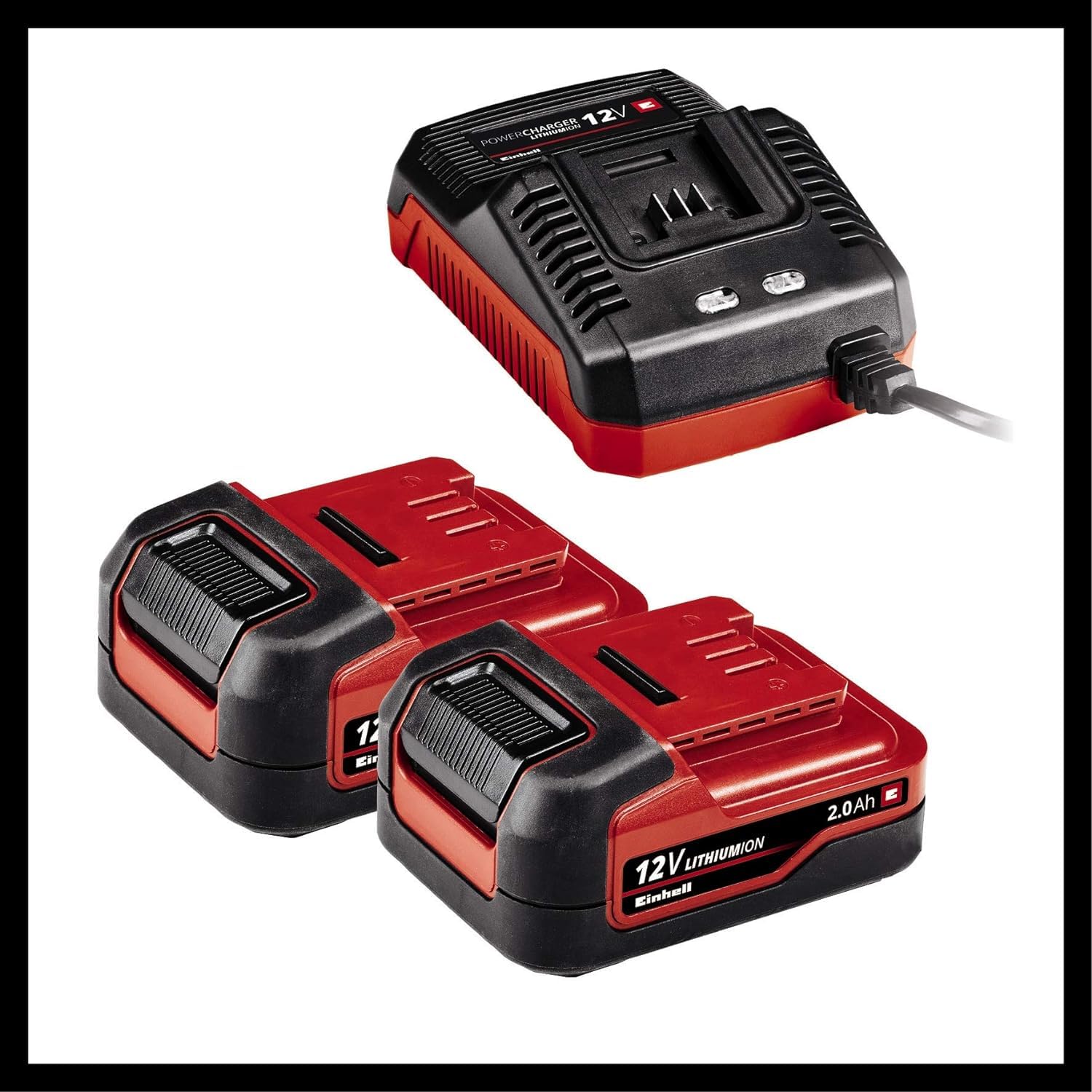 Einhell Taladro de impacto sin cable TE-CD 12/1 Li-i (2x 2,0Ah Li-Ion, 12 V, 22 ajustes de par, caja cambios 2 veloc., incl. función taladro impacto, LED, incl. 2x 2,0 Ah batería + 45 min. cargador)