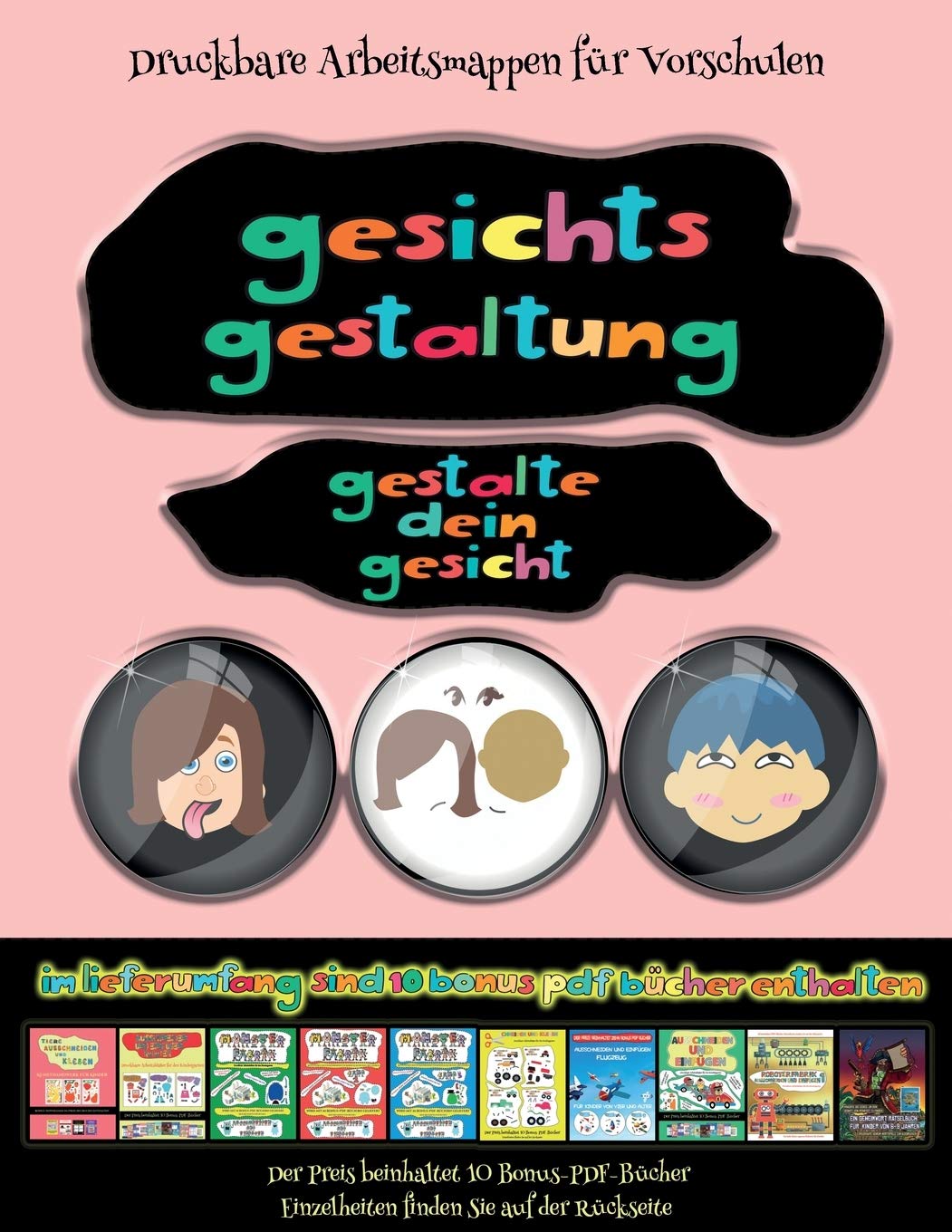 Druckbare Arbeitsmappen für Vorschulen (Gesichts-Gestaltung - Ausschneiden und Einfügen)