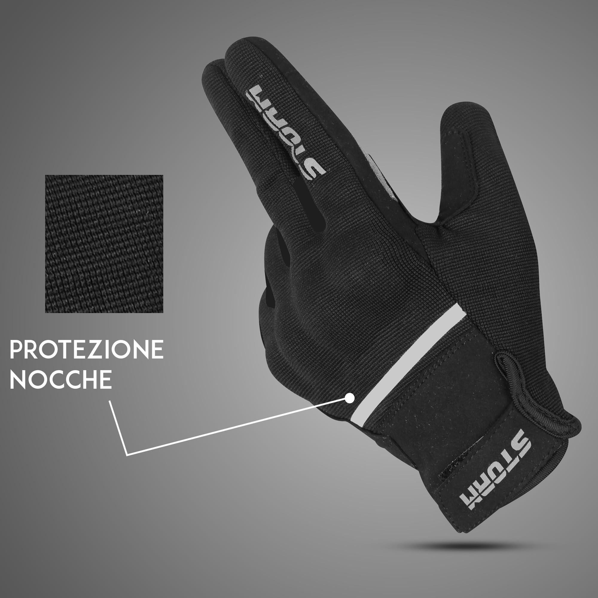 STORM Guanti da moto Estivi Touch Screen Uomo Donna Guanti da Guida Traspiranti con Protezioni per le Dita Guanti da Corsa Fuoristrada