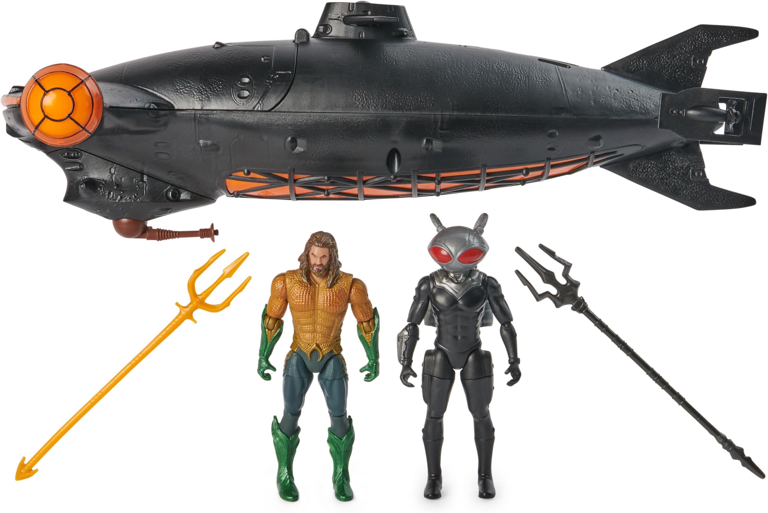 Aquaman DC Comics vs Black Manta Battle Set 4" Action Figure with Lights & Sounds Collectible Superhero Kids Toy for Boys and Girls