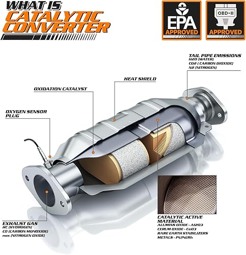 Miniatura 7 de M-AUTO Convertidor catalítico compatible con Honda Element 2.4L 2003, 2004, 2005, 2006, 2007, 2008, 2009, 2010, 2011, 2.4L Direct-Fit (compatible