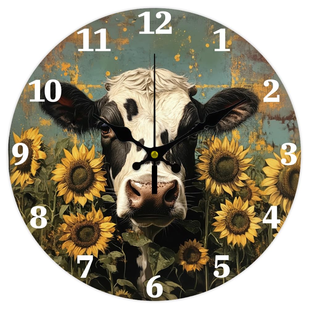 Horloge murale ronde vaches cuisine décoration campagnarde pour maison