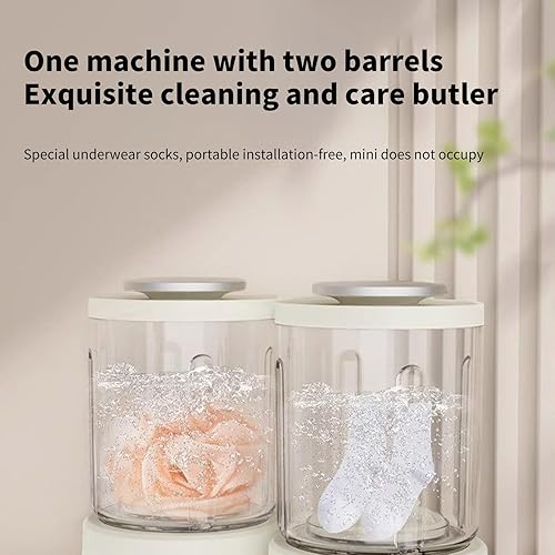 Miniatura 7 de Dispositivo de lavado simultáneo de taza de lavandería de doble tina de 2L  Textura de PC y motor de bajo ruido para separación de ropa interior