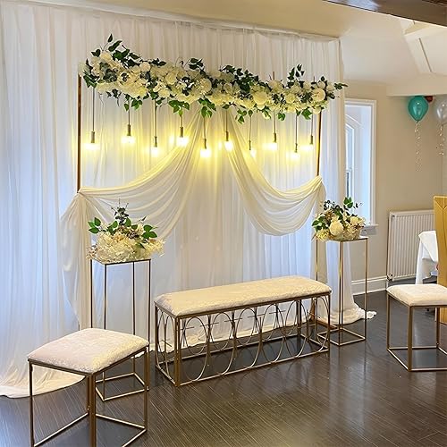 Miniatura 3 de Soporte de arco de boda con bases, 6.6 x 6.6 pies, arcos de boda para ceremonia, fácil montaje, decoración cuadrada de boda para ceremonia, soporte
