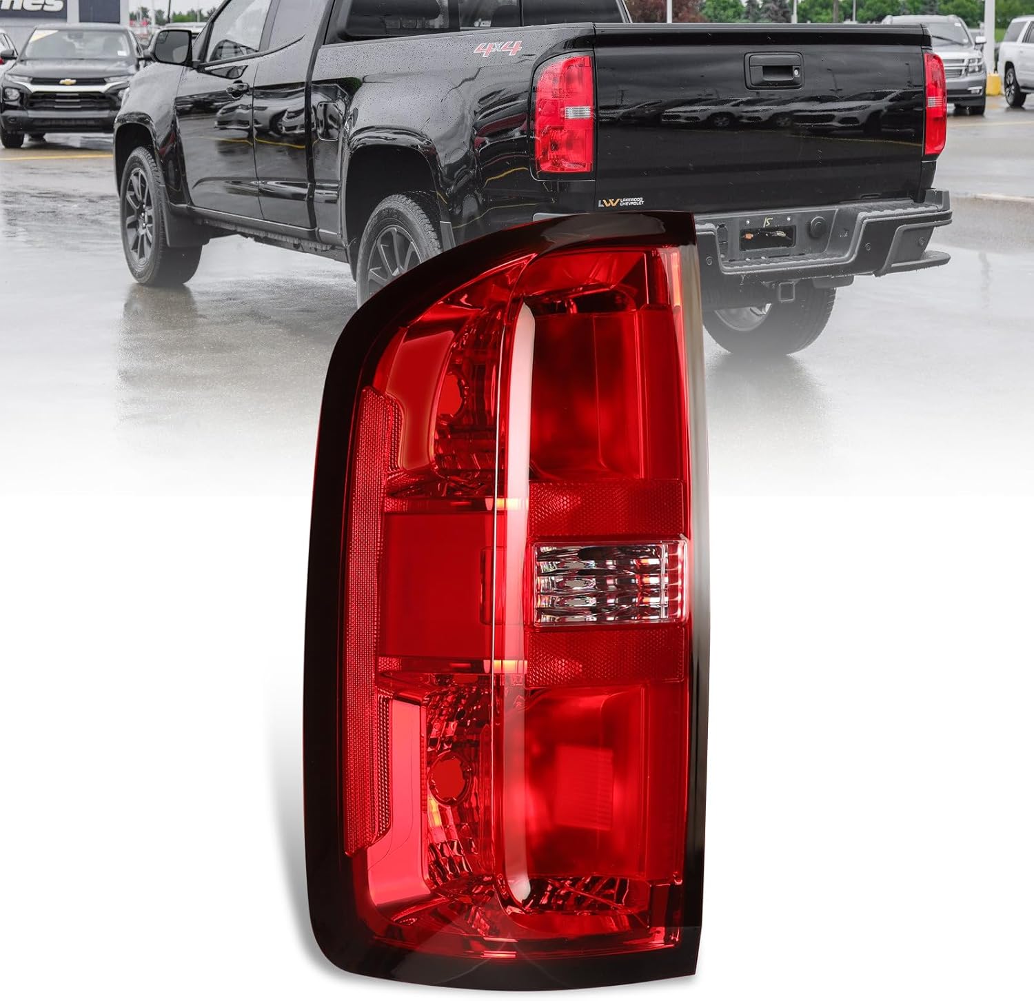 AUTOWIKI Tail Light Assembly for 2015-2022 Chevy Colorado, Red Clear Lens Taillights Brake Lamp OEM Style Replacement for 15-22 Colorado Driver Left Side 1pcs