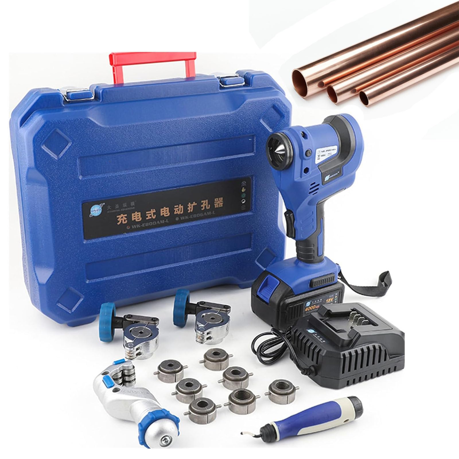 XNXYSMKJ Copper Tube Electric Flaring Tool,4000mAh Wireless Tube Expander Electric Expansion Horn Tool for 1/4'~3/4"(6mm-19mm) Air Conditioning,Wide Use