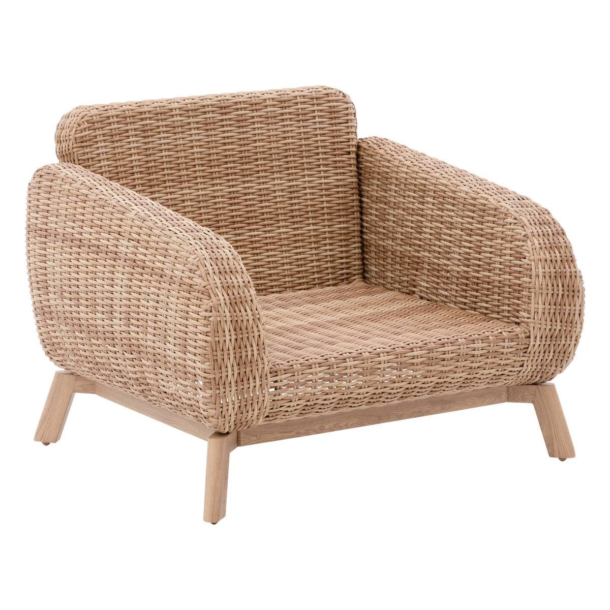 HESPERIDE - Conjunto de Muebles de jardín Manissa Honey - 5 plazas - Resistente a la corrosión - Resina Tejida - Fundas de Cojines extraíbles - Tejido hidrófugo - Patas Ajustables