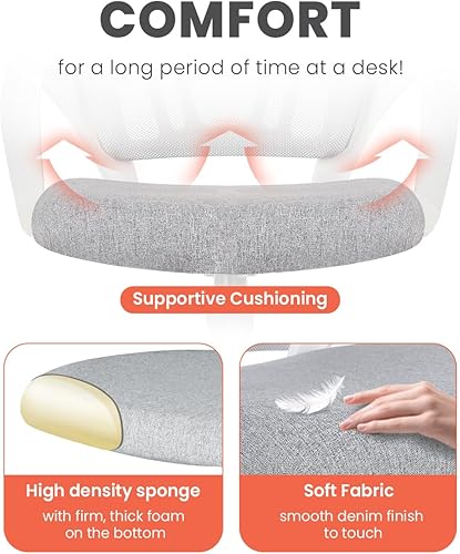 Miniatura 4 de NEO CHAIR Silla de escritorio para computadora de oficina, para juegos, cojín ergonómico de respaldo medio, soporte lumbar con ruedas, cómodo