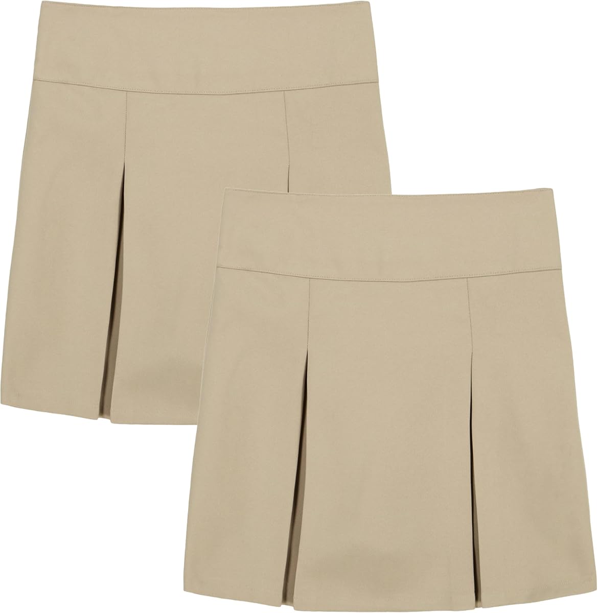 Dockers Falda pantalón plisada de uniforme escolar para niñas, paquete de 2