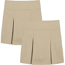 Dockers Girls' School Uniform Pull-on Pleated Scooter Skort, 2-Pack