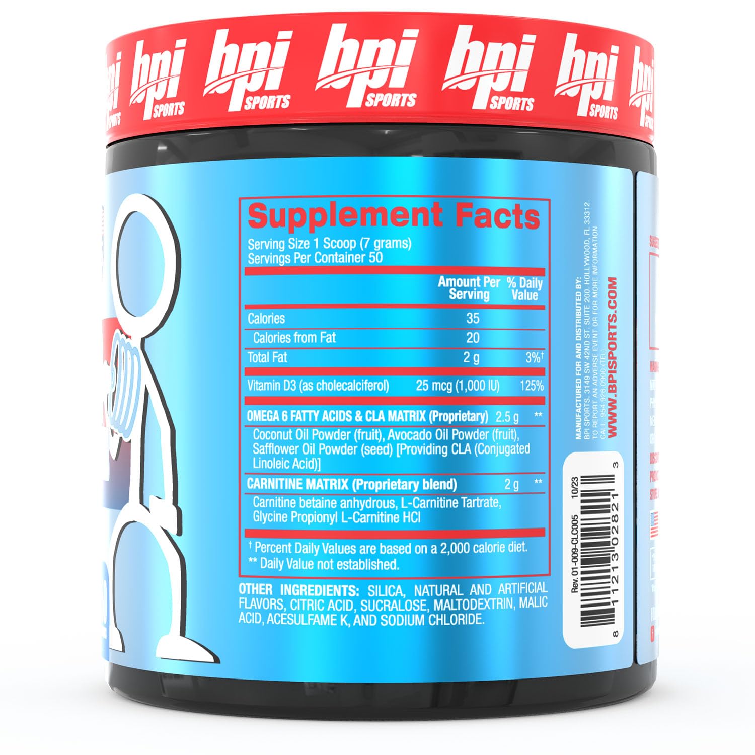 BPI Sports CLA + Carnitine Powder – Caffeine Free, Rainbow Ice, 50 Servings — Amazon image 2