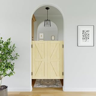 Saloon Swinging Doors 30" 32" 36" Wide Solid Wood Cafe Swing Half Door with Hinges and Hardware Auto Close for Doorway Bar Kitchen Interior Decor
