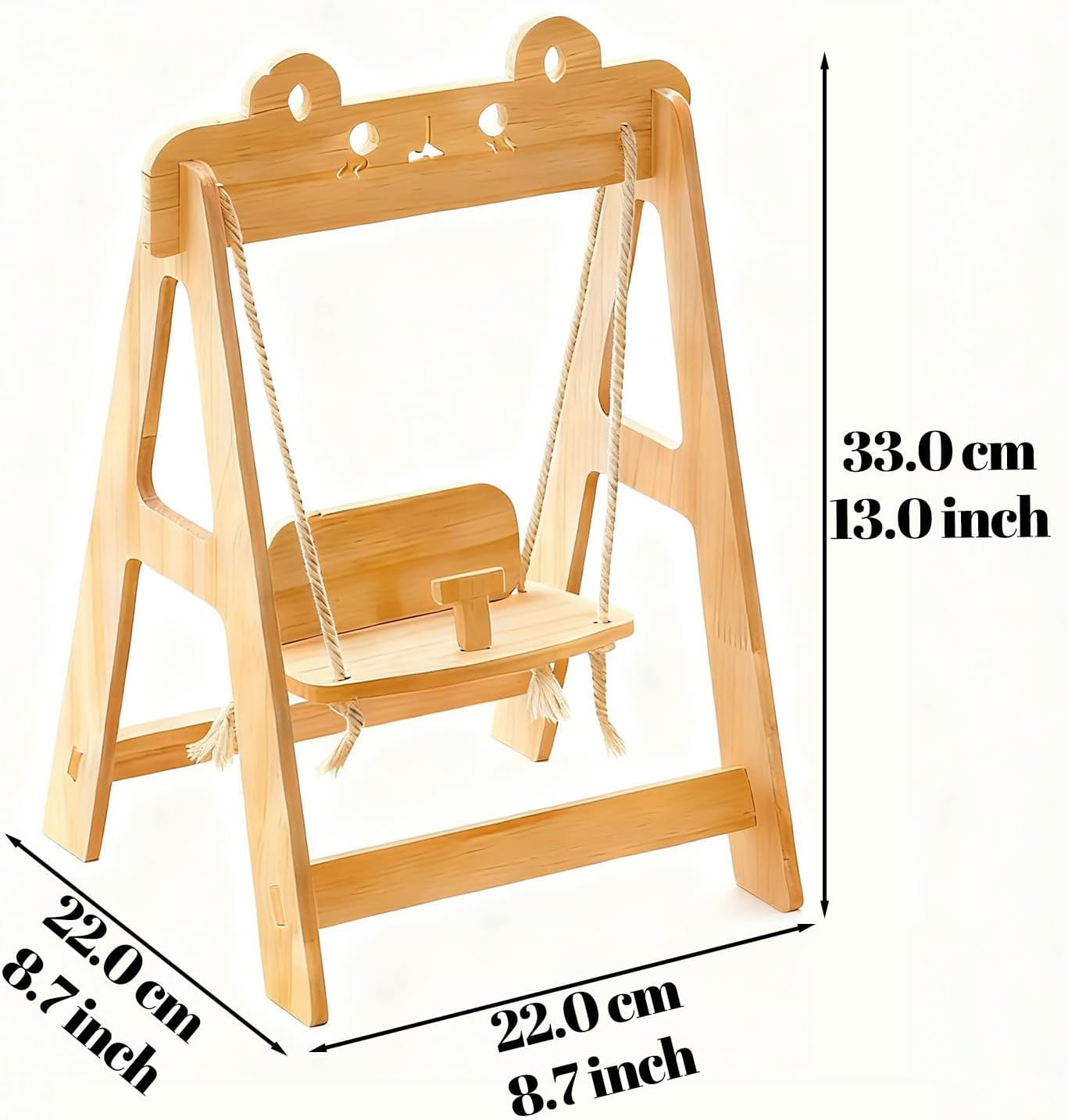 Wooden Swing Chair Furniture for Labubu Doll, Doll Accessories & Decor, Cute Doll Stuff for Labubu Dollhouse Play & Collection