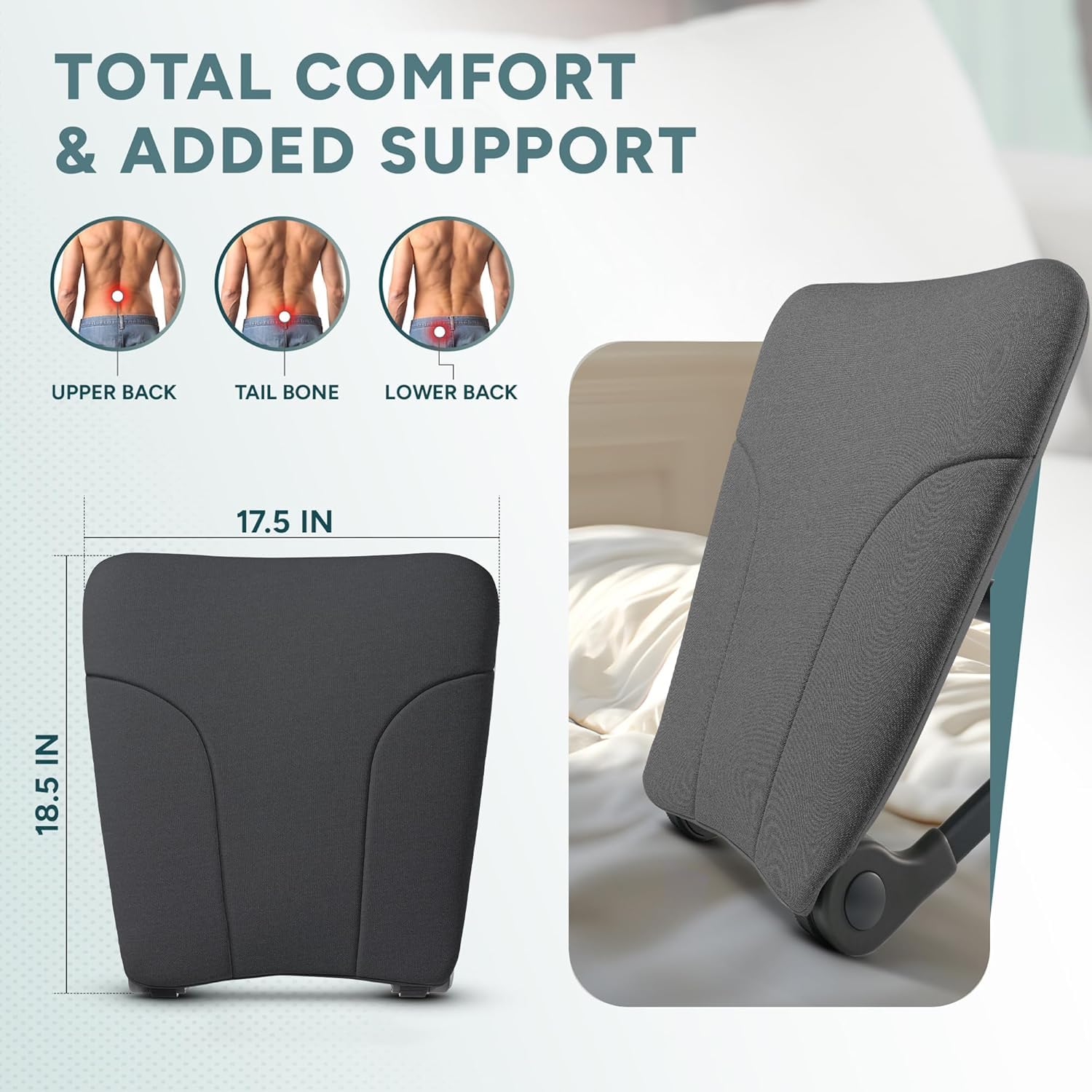 READY ROCKER Ultra| Adjustable Ergonomic Portable Rocker | Back Pain Relief & Relaxation | Back & Lumbar Support for Chair | Lightweight & Portable | 4.0 Model (Dove) — view 2
