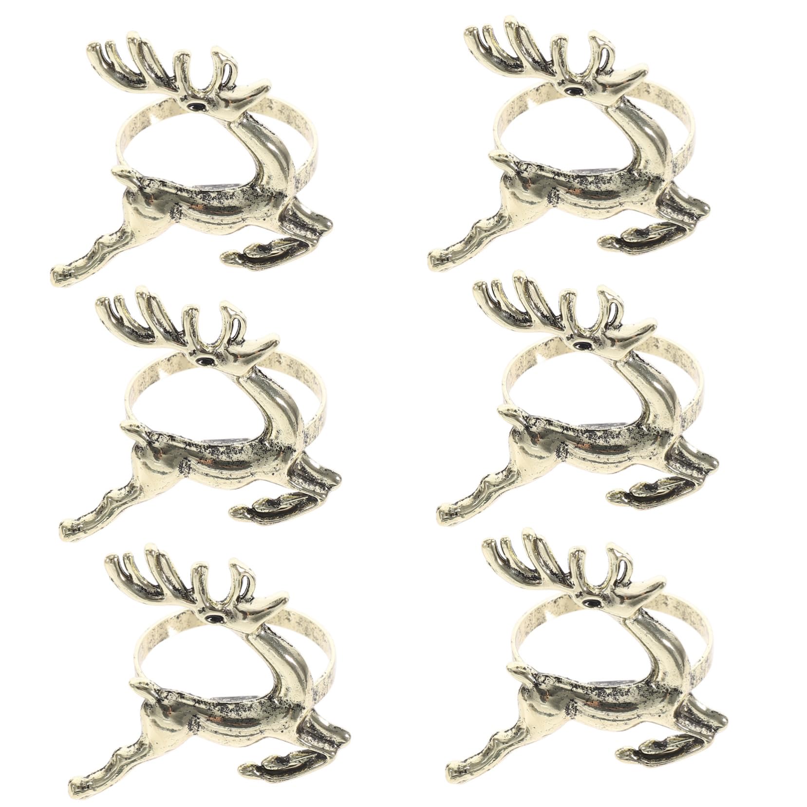 PRETYZOOM 3 Set Tovagliolo Fibbia Natalizio Natalizie Decorazioni Casa Portatovaglioli Natalizi Con Renne Decorazione Natalizia Portatovagliolo Portatovaglioli Decorativi Lega 6 Pezzi*3