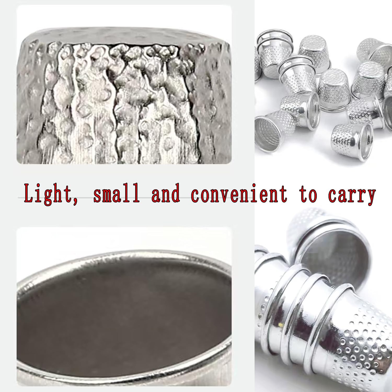 100 Pack Silver Sewing Quilting Metal Thimbles DIY Craft Finger Protector DIY Sewing Tool (Silver-100PCS)