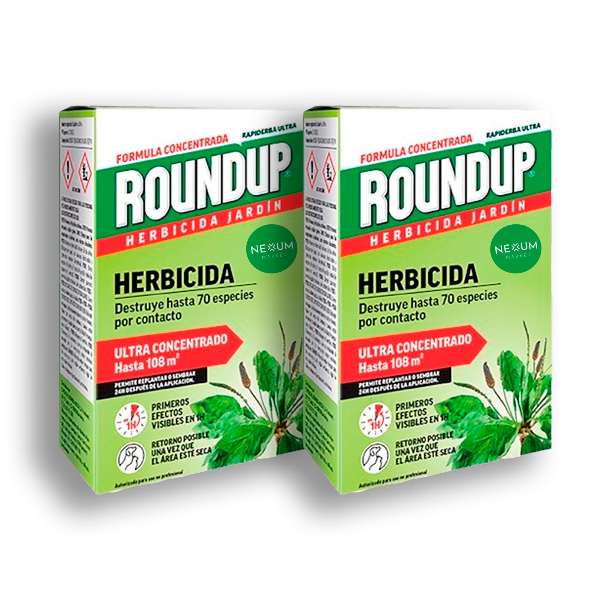 ROUNDUP Herbicida para todo tipo de malas hierbas cubre hasta 108 m2 | 250ml para 5 litros de Agua | Formula Concentrada | Efectos en 1 hora | Elimina hasta 70 especies de hierbas/musgo | Nexum Market — view 5