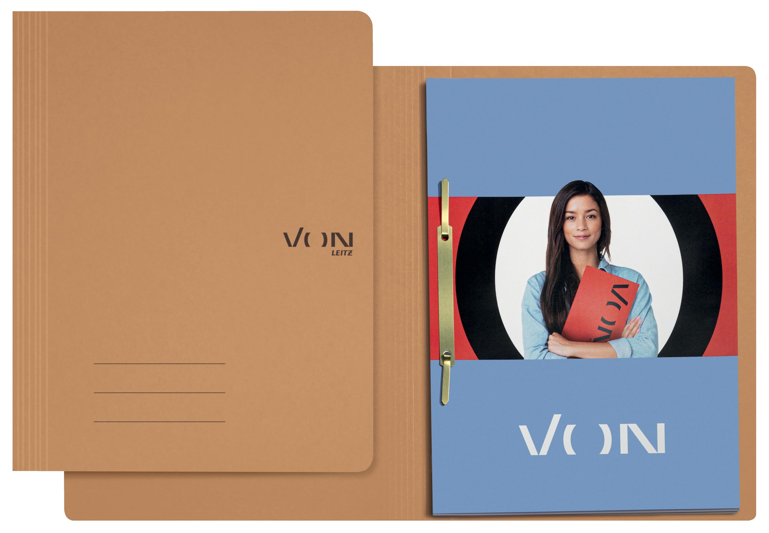 by Leitz Pack of 10 A4 Ring Binders, FSC-Certified Cardboard at 335 g/m², for 250 Sheets, Folder for School, Study & Home, Recyclable, Brown, 30130075